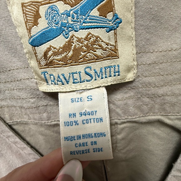 TravelSmith Beige Utility Safari Vest 100% Cotton Size Small - Picture 2 of 3
